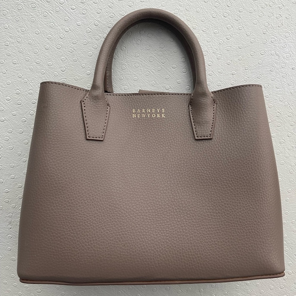 Barneys New York Taupe/Gray Jane Satchel Tote Comparable to Coach Mollie 25, EUC